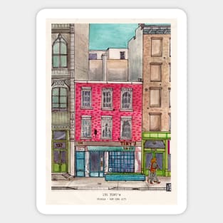 Tribeca Manhattan New York City Art Print - Iconic Tiny's 135 and The Bar Upstairs Sticker